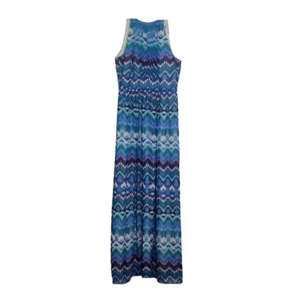 blue dress for baby girl Eliza Blue Pleated Chiffon Maxi Dress L (10-12 US)
